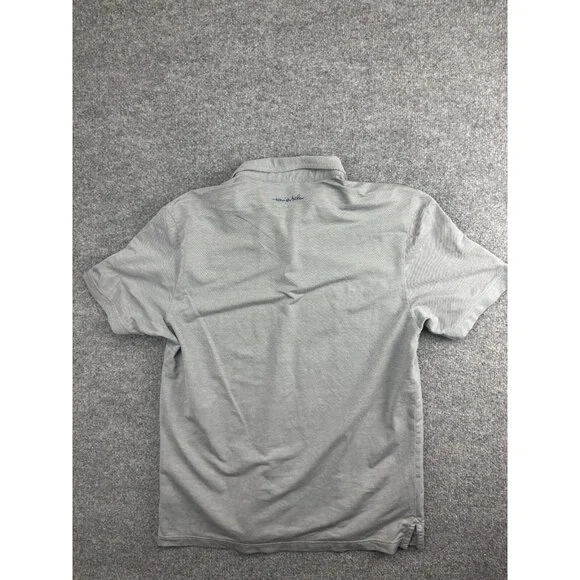 Travis Mathew Polo Shirt Men's Large Gray Stripe Pocket Short Sleeve Button - Picture 6 of 6